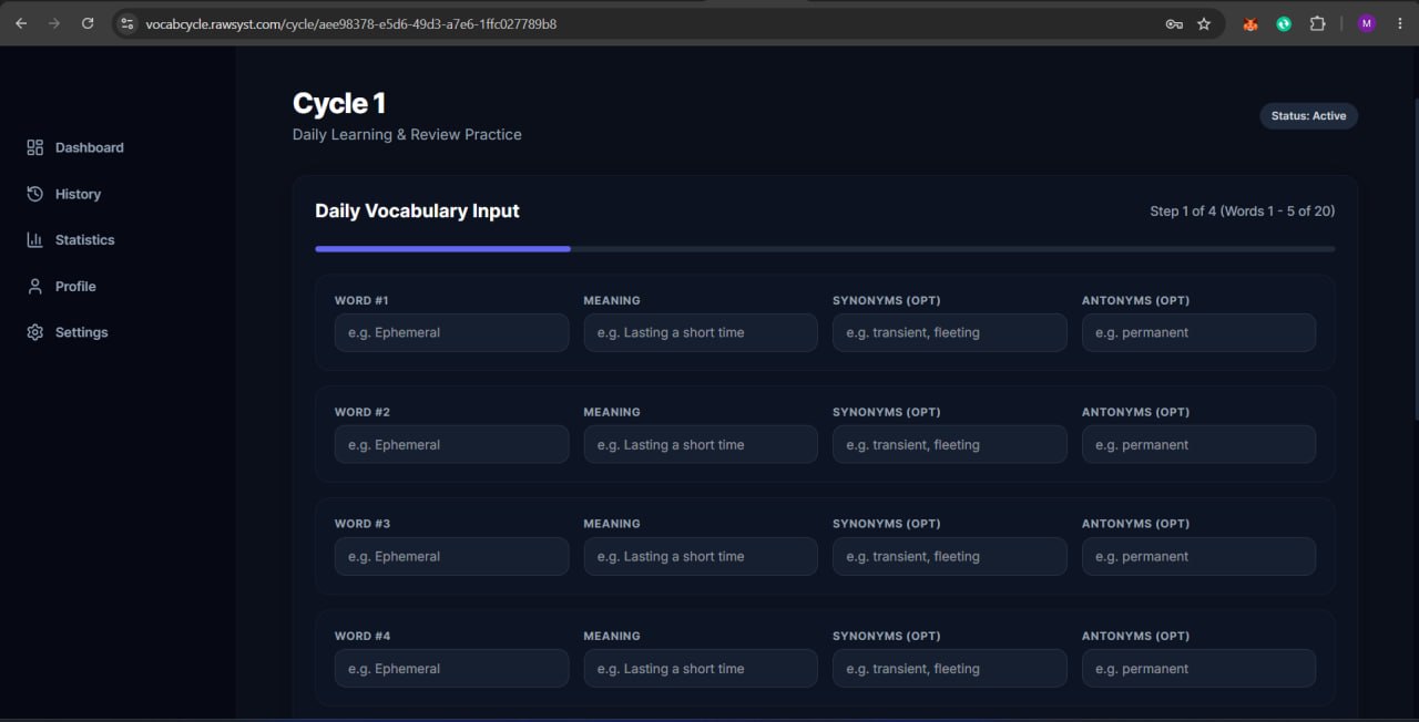 VocabCycle – Vocabulary Learning Platform — image 2