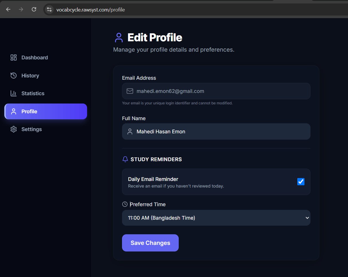 VocabCycle – Vocabulary Learning Platform — image 3